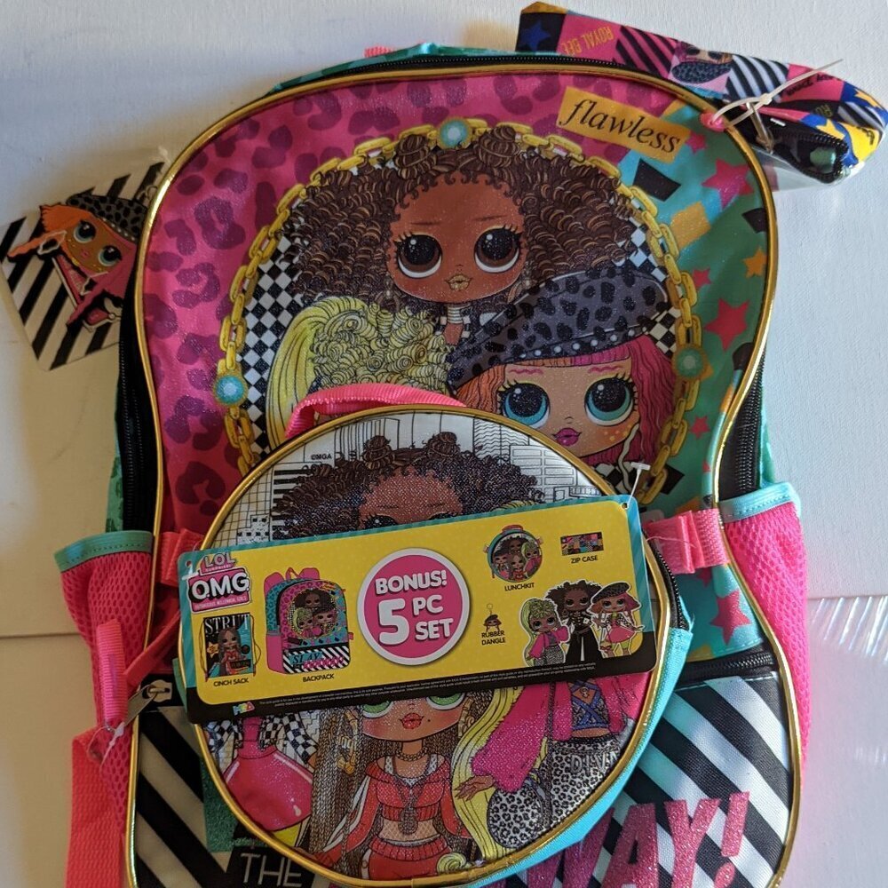 NWT LOL Surprise! Slay the Runway 5p Backpack Set Fashion L.O.L. Dolls Xmas Gift